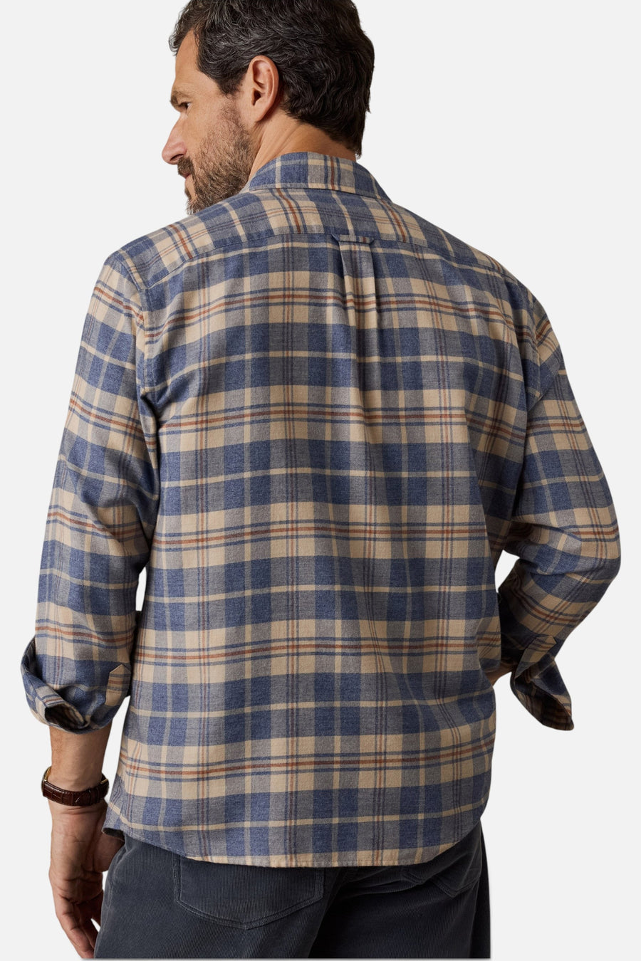 Faherty Timberline Brushed Twill Shirt in Moraine Hills Plaid – side view
