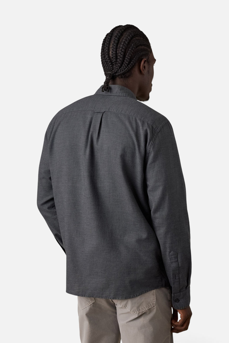 Faherty Timberline Brushed Twill Shirt in Rocky Summit – side view