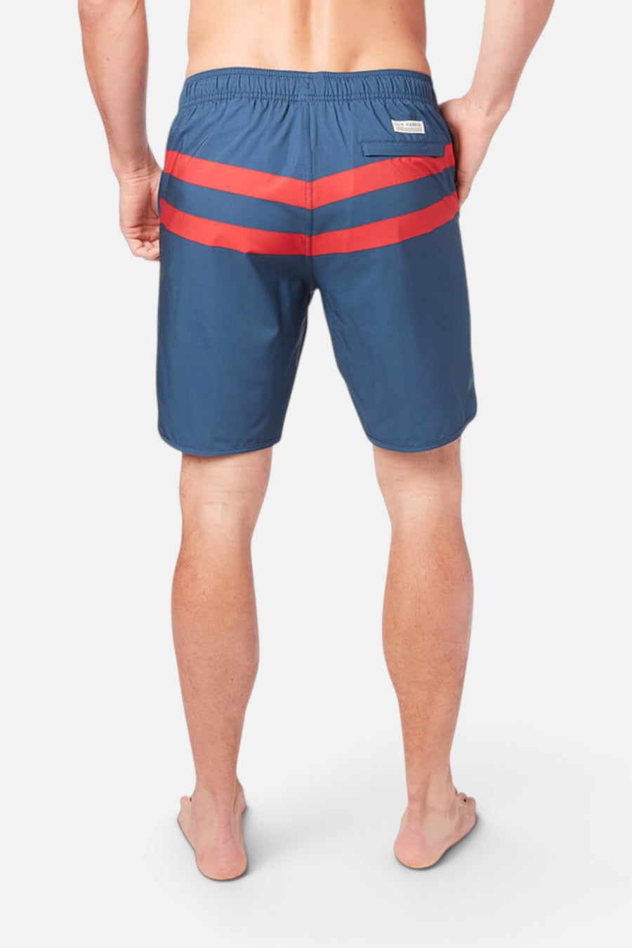 Fair Harbor Anchor 8" Short in Red Stripe – flat lay