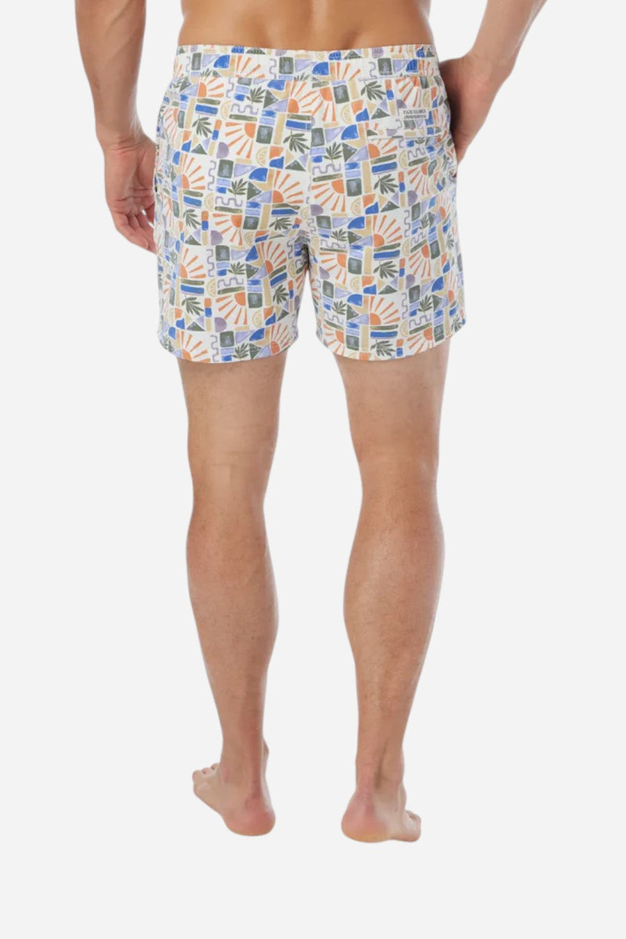 Fair Harbor Bungalow Trunk in Beach Sun Tile – flat lay