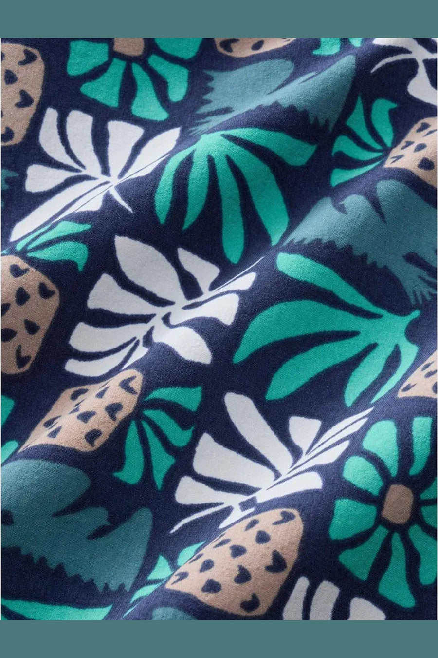 Fair Harbor Bungalow Trunk in Navy Palm Tiles – detail