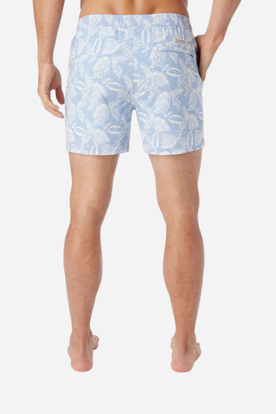 Fair Harbor Bungalow Trunk in Sky Blue Leaves – flat lay