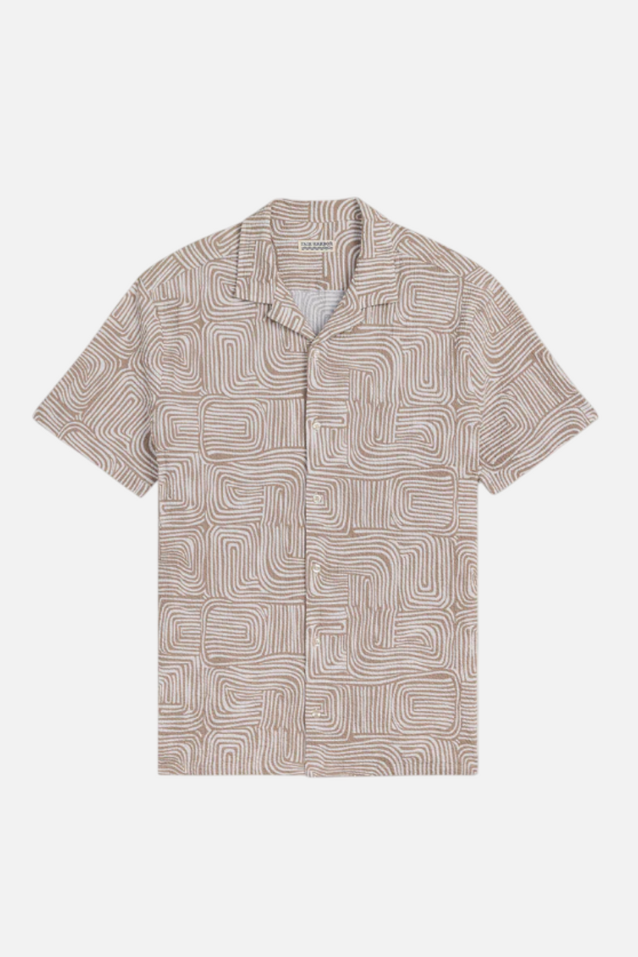 Fair Harbor Castaway Textured Camp Shirt in Wavy Sands – side view