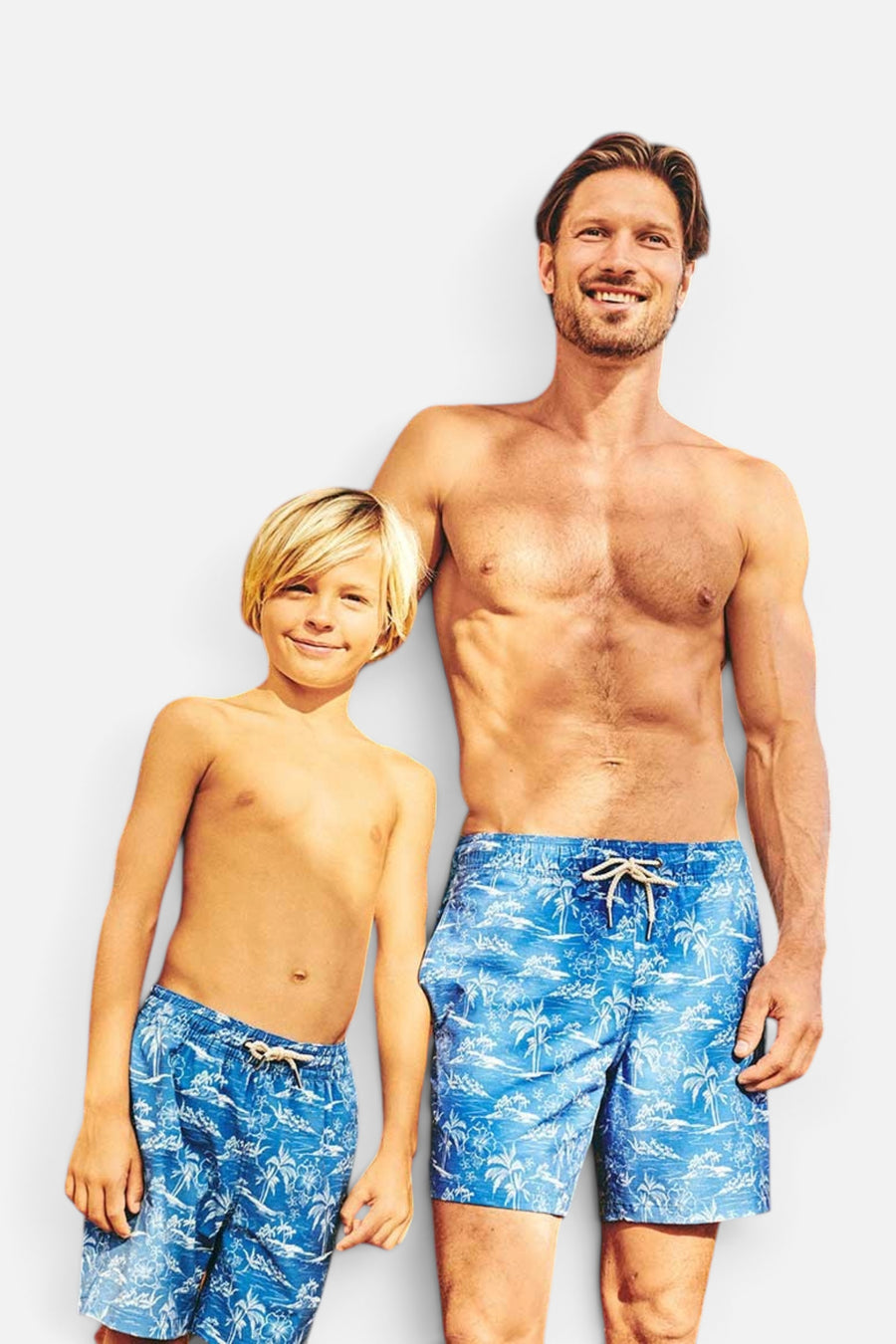 Fair Harbor Kids Bayberry Swim Trunk in Blue Island Hopper – back view
