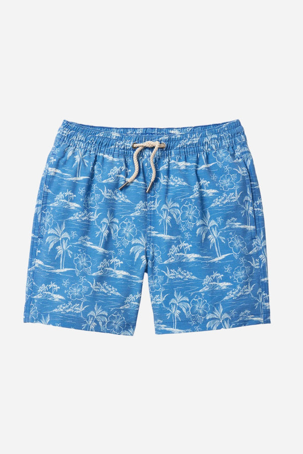 Fair Harbor Kids Bayberry Swim Trunk in Blue Island Hopper