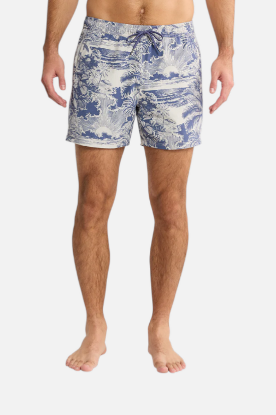 Fair Harbor Men's Bungalow Trunk in Silver Palms – back view