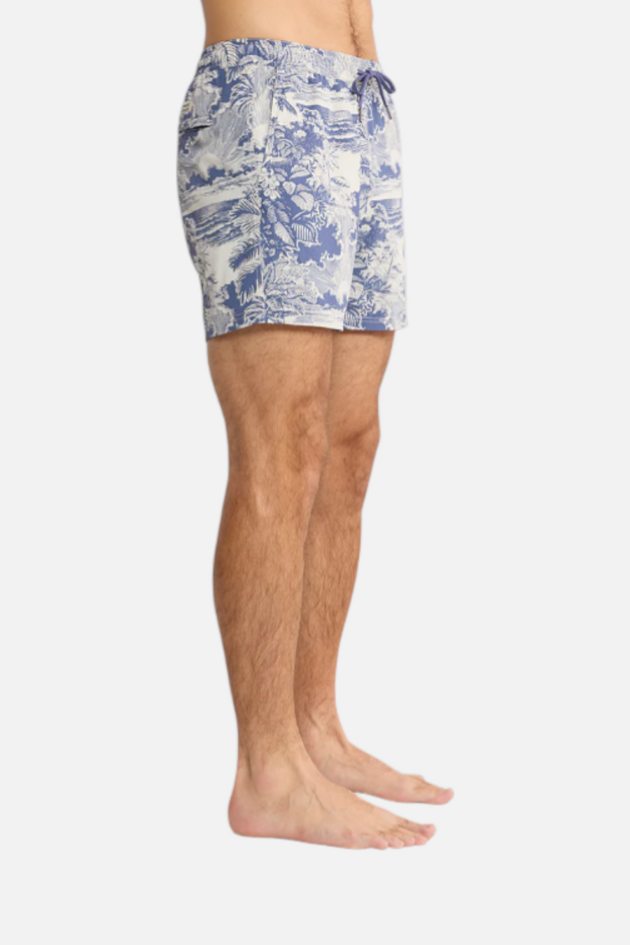 Fair Harbor Men's Bungalow Trunk in Silver Palms – side view