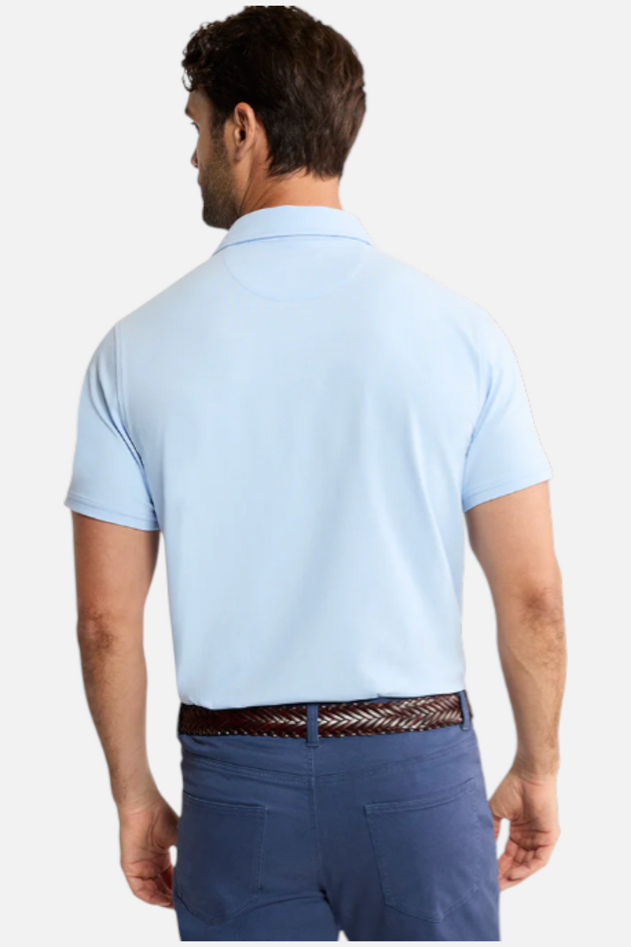 Fair Harbor Men's Pacific Polo in Light Blue – back view