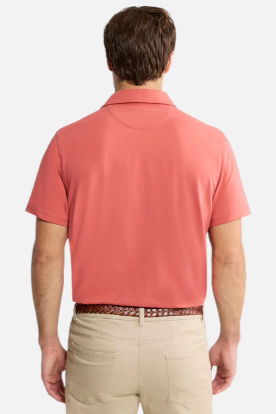 Fair Harbor Men's Pacific Polo in Red – back view