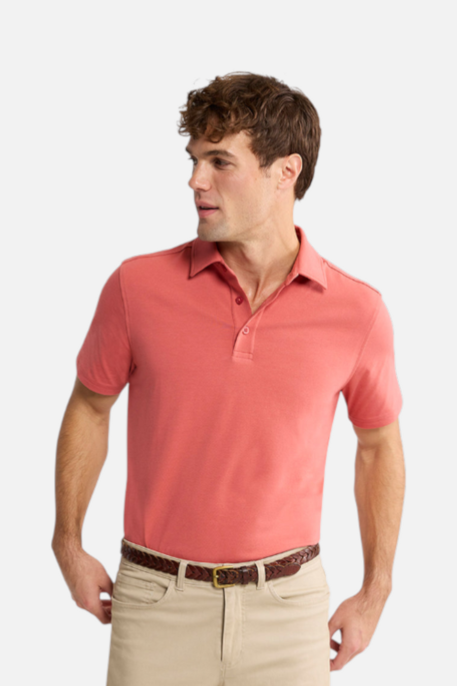 Fair Harbor Men's Pacific Polo in Red – front view