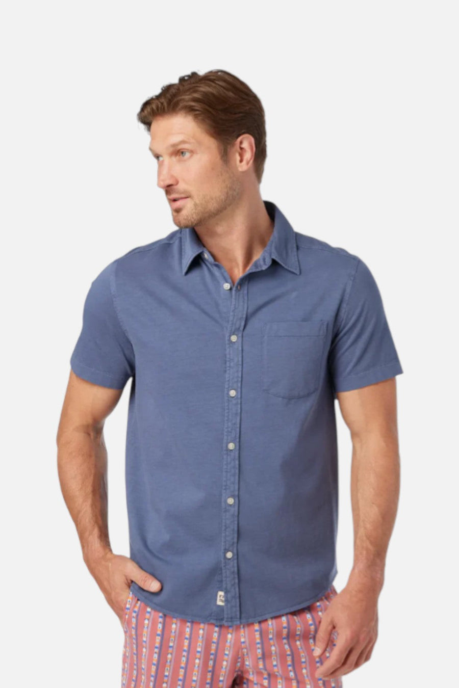 Fair Harbor Men's Saltaire Shirt in Navy – front view