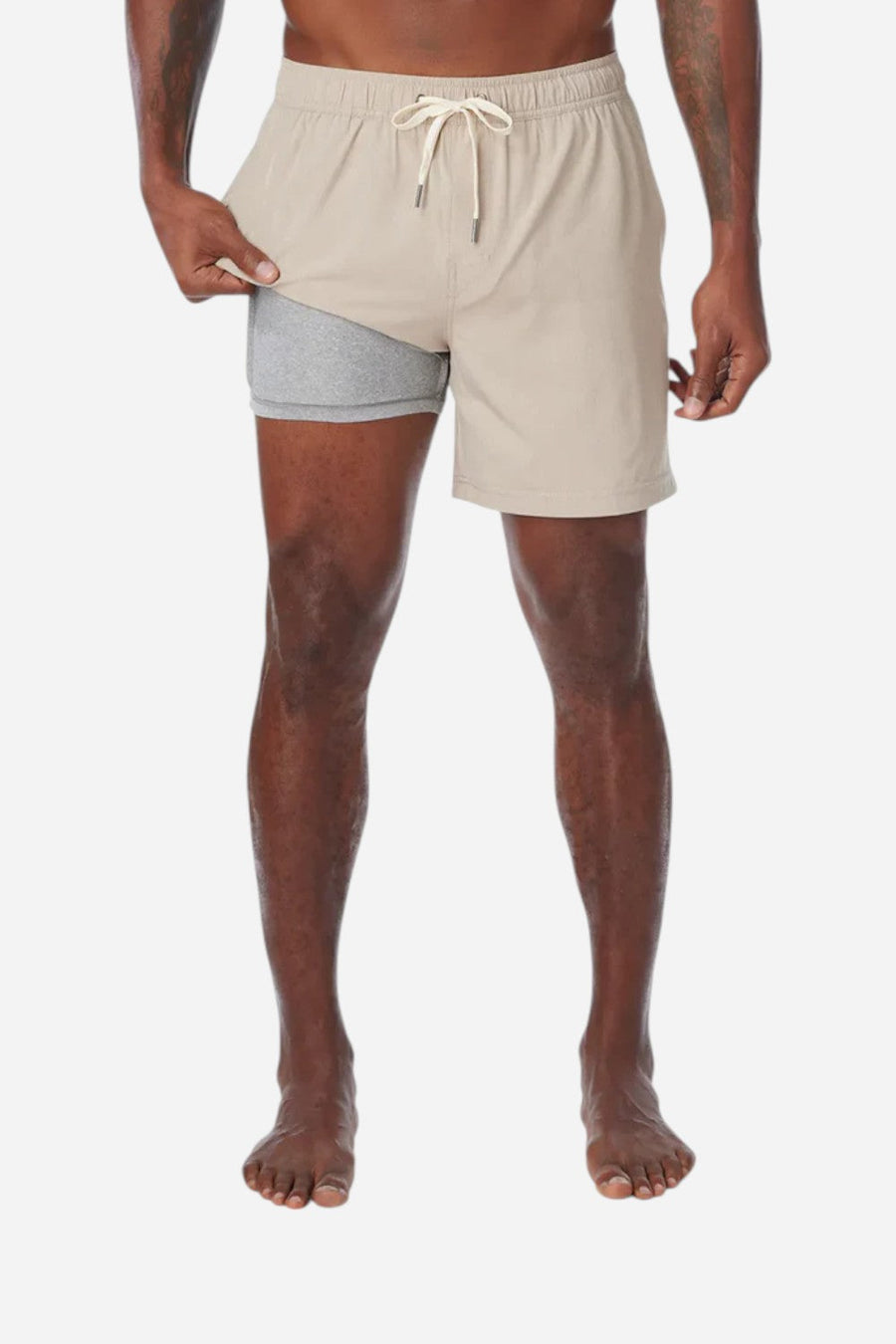 Fair Harbor One Short 6" (Lined) in Khaki – side view