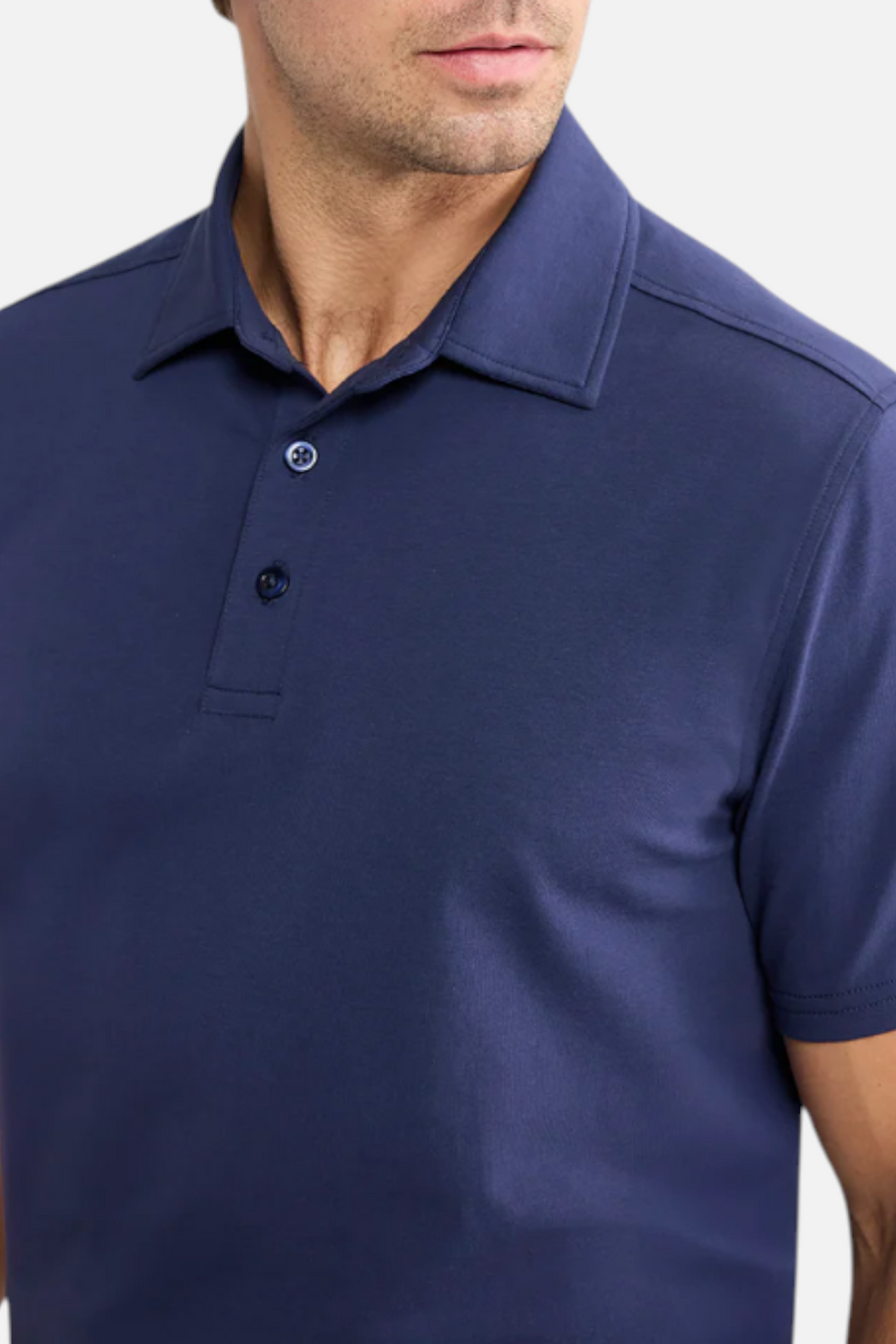 Fair Harbor Pacific Polo in Navy – back view