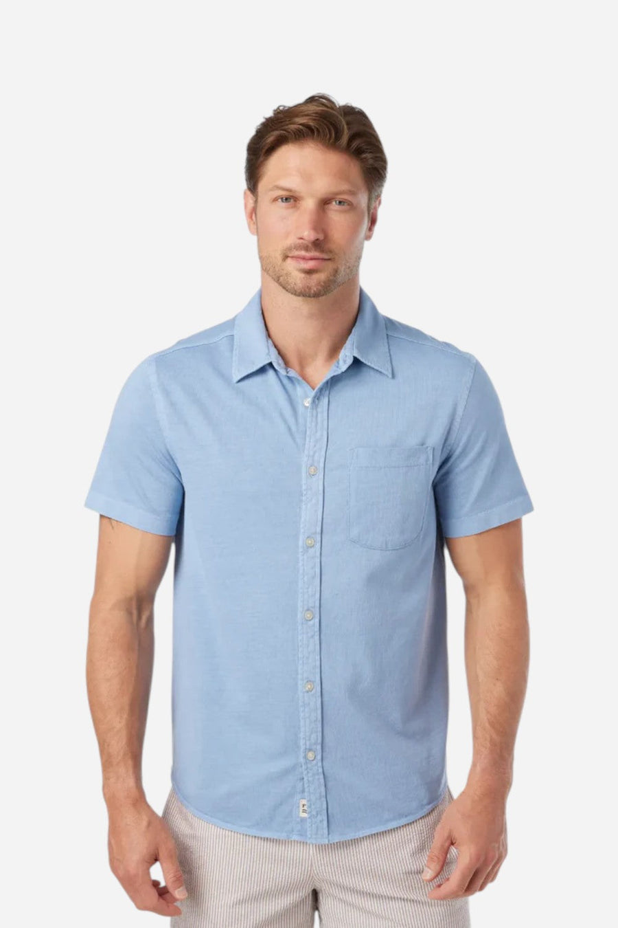 Fair Harbor Saltaire Shirt in Light Blue – back view