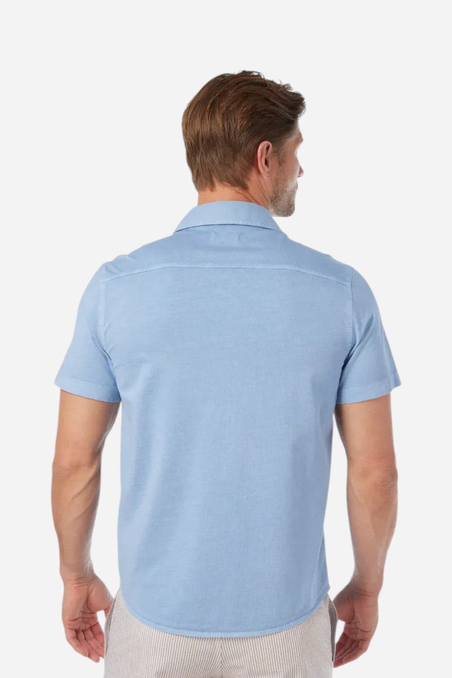Fair Harbor Saltaire Shirt in Light Blue – detail