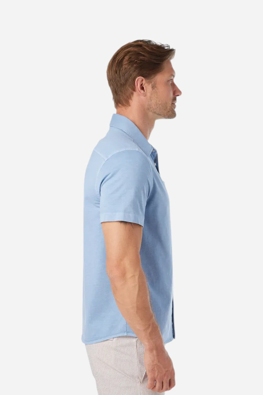 Fair Harbor Saltaire Shirt in Light Blue – side view