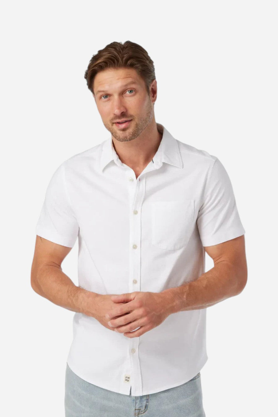 Fair Harbor Saltaire Shirt in White – back view