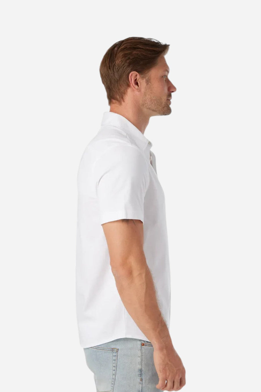 Fair Harbor Saltaire Shirt in White – side view