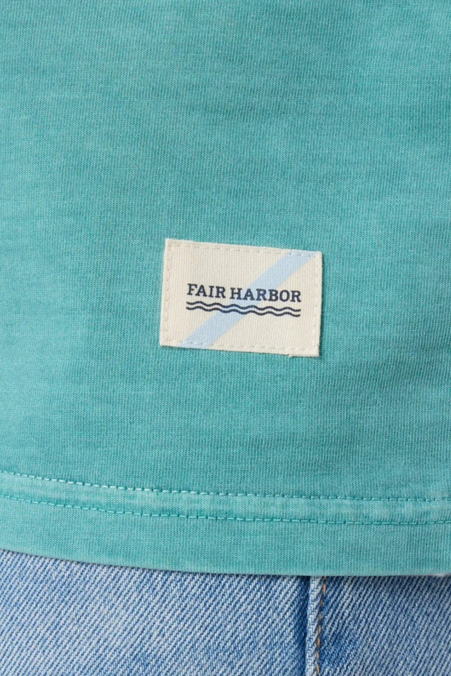 Fair Harbor Saltaire Tee in Antigua Sand – flat lay