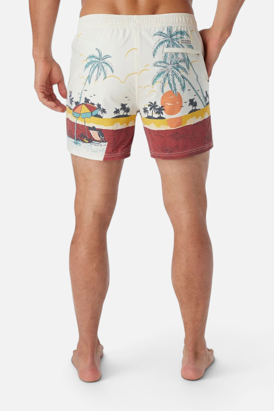 Fair Harbor The Bungalow Swim Trunk in Beach Sunset – detail