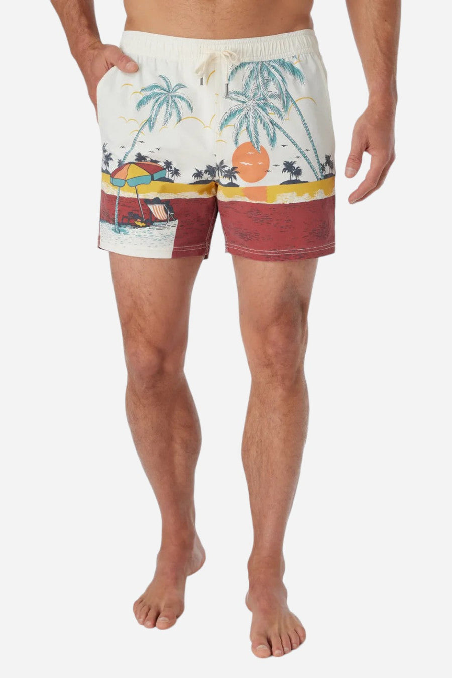 Fair Harbor The Bungalow Swim Trunk in Beach Sunset – front view