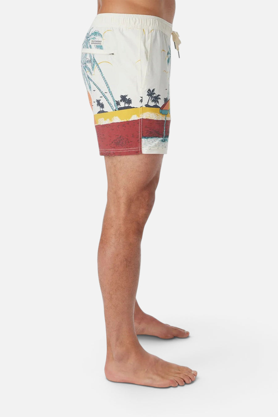 Fair Harbor The Bungalow Swim Trunk in Beach Sunset – side view