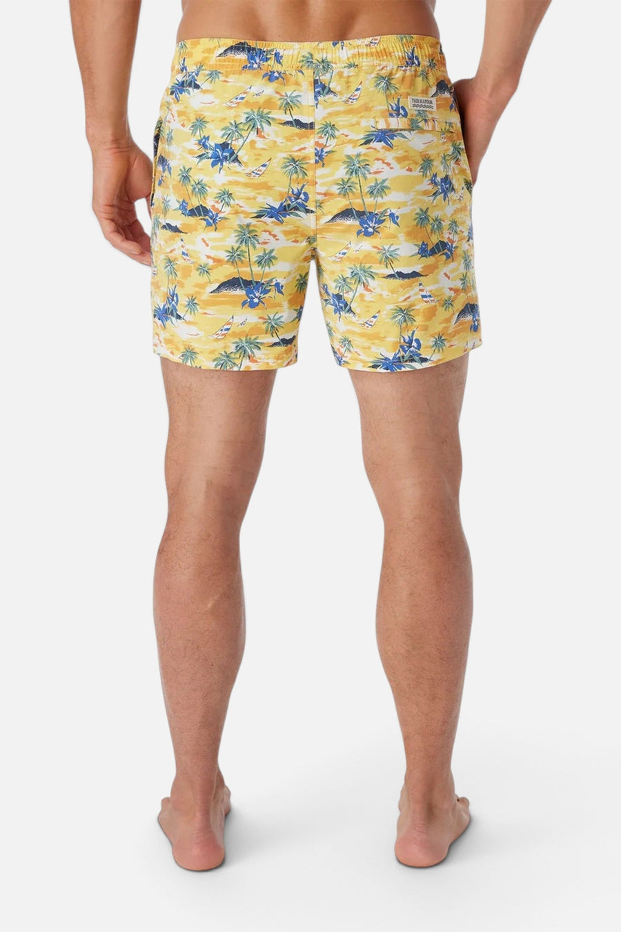 Fair Harbor The Bungalow Swim Trunk in Birds of Paradise Windsail – side view