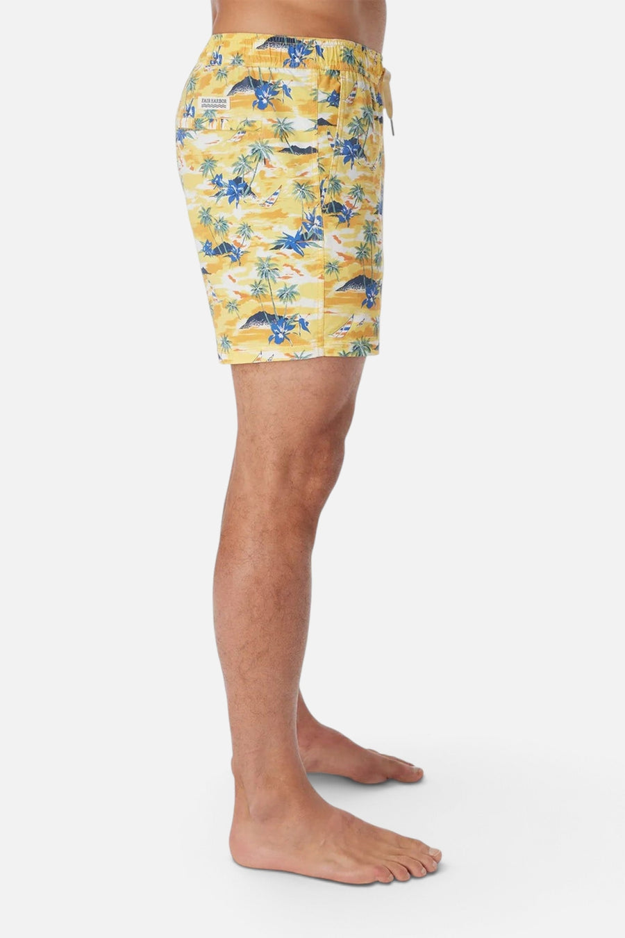 Fair Harbor The Bungalow Swim Trunk in Birds of Paradise Windsail – side view