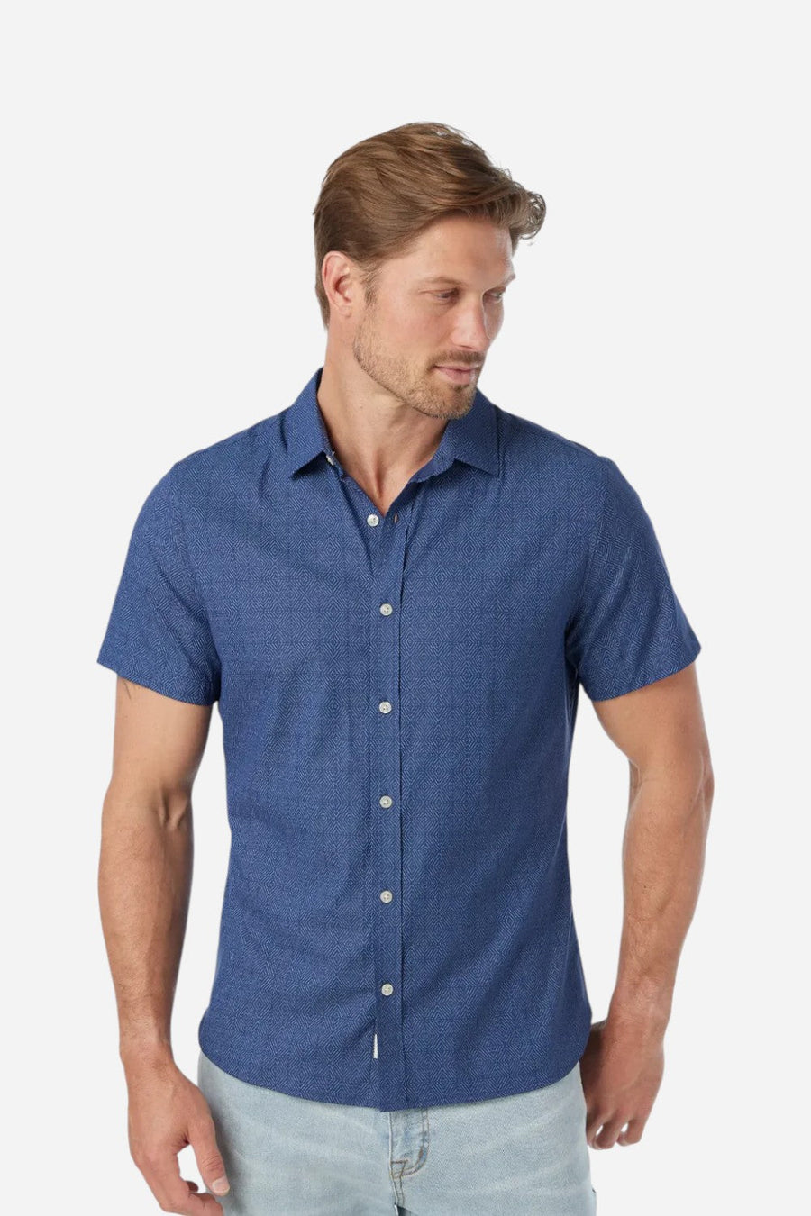 Fair Harbor Windward Shirt in Navy Shibori – back view