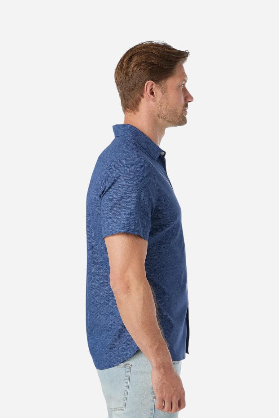 Fair Harbor Windward Shirt in Navy Shibori – side view