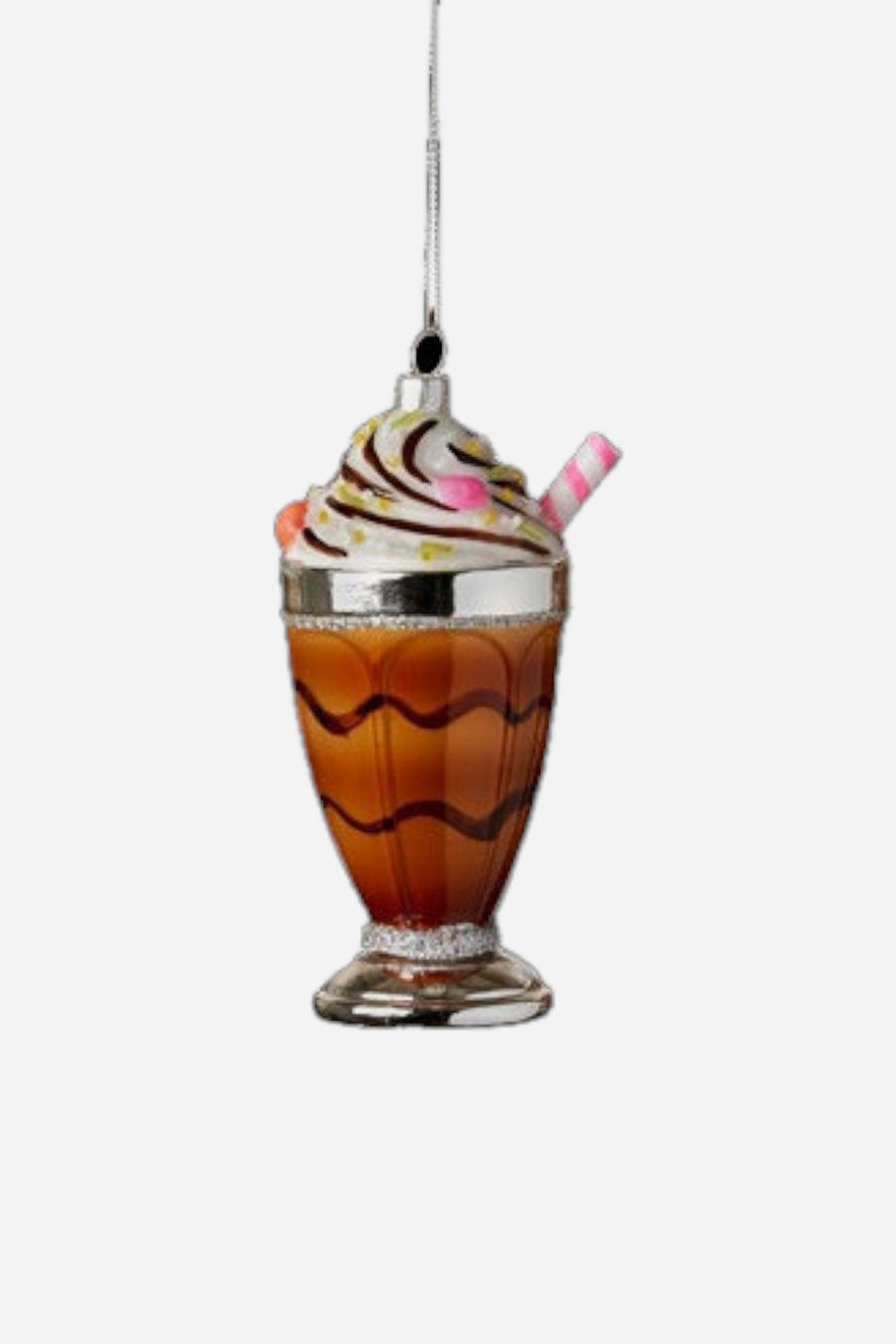 Fancy Drink Ornament in Brown – front view