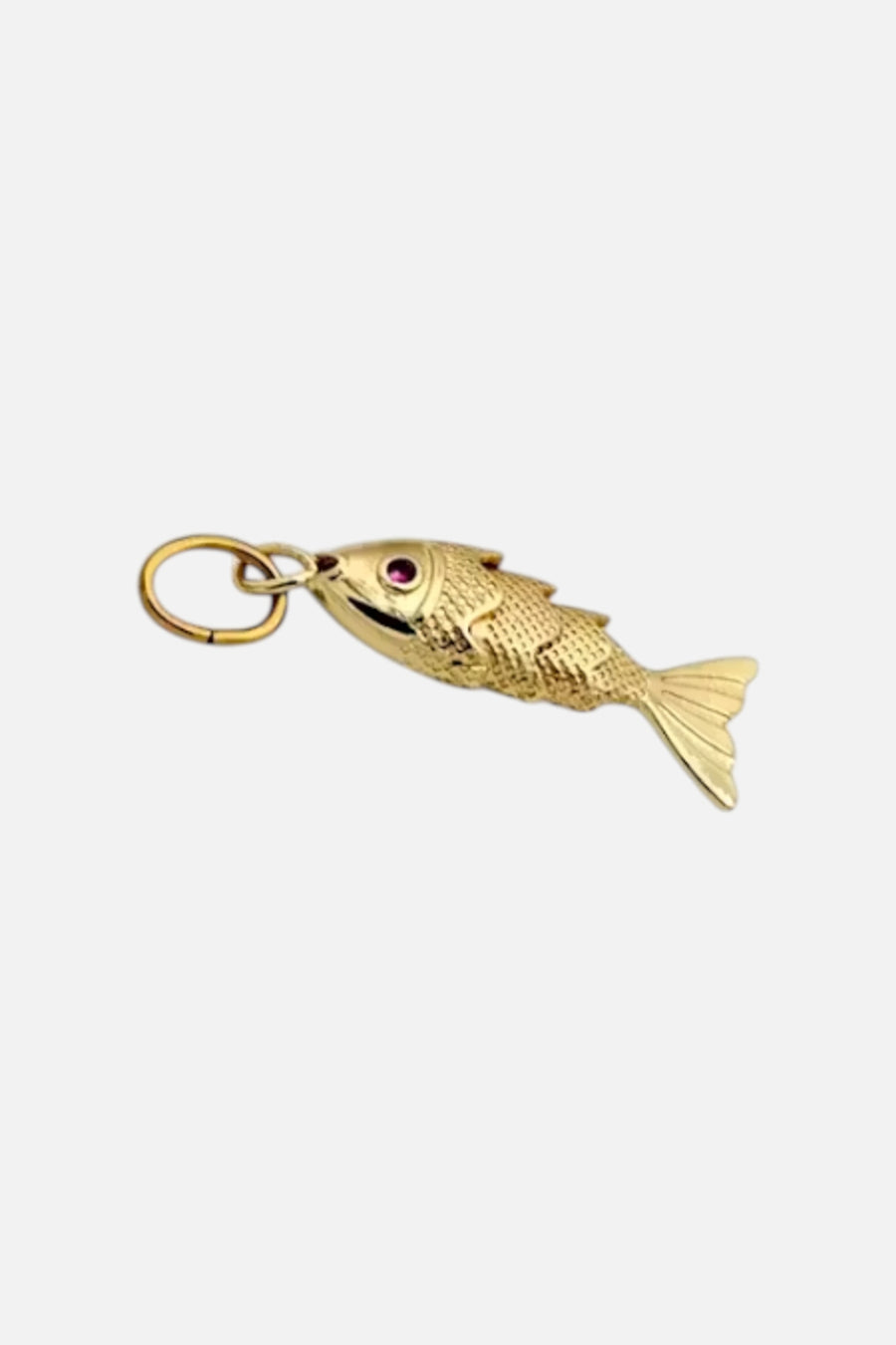 Farrah B 3-D Fish Charm in Gold – back view