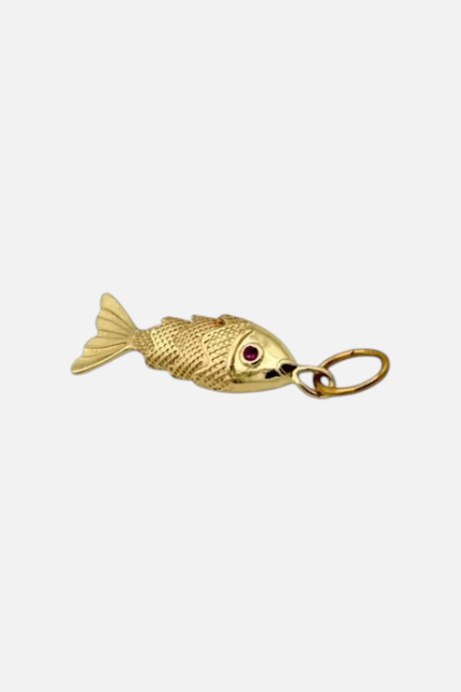 Farrah B 3-D Fish Charm in Gold – detail