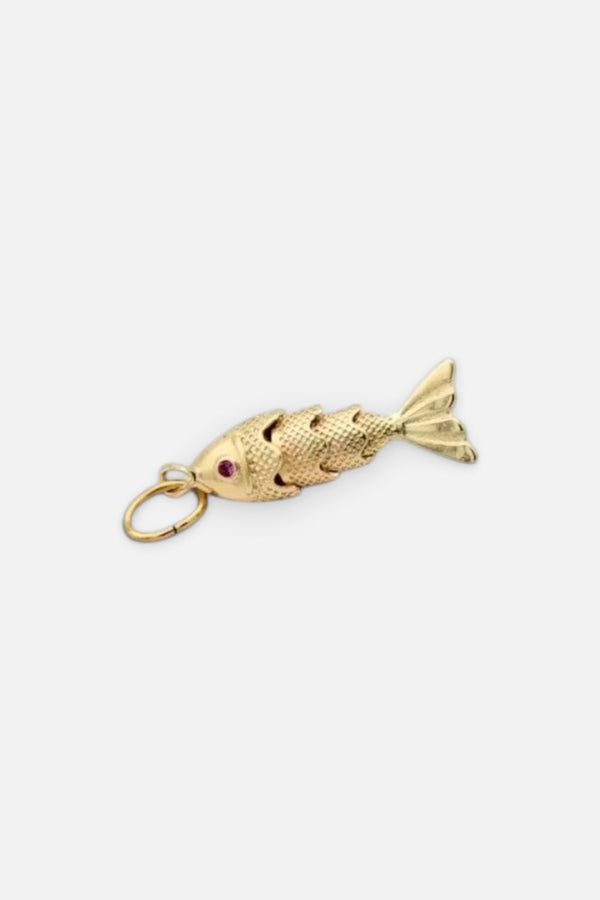Farrah B 3-D Fish Charm in Gold