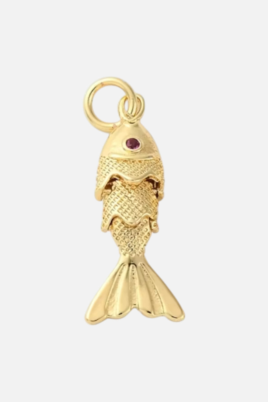 Farrah B 3-D Fish Charm in Gold – side view