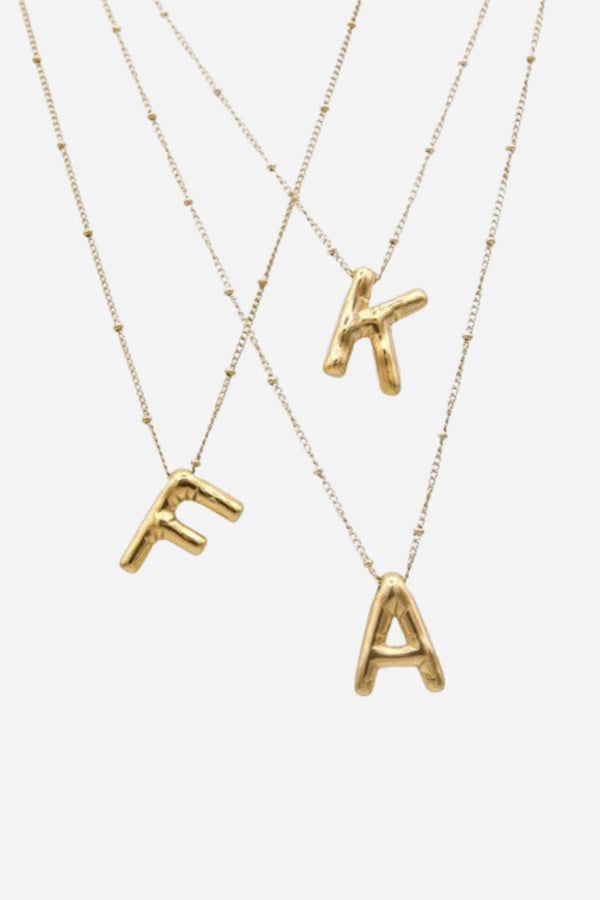 Farrah B Airhead Bubble Initial Necklace - Letter D