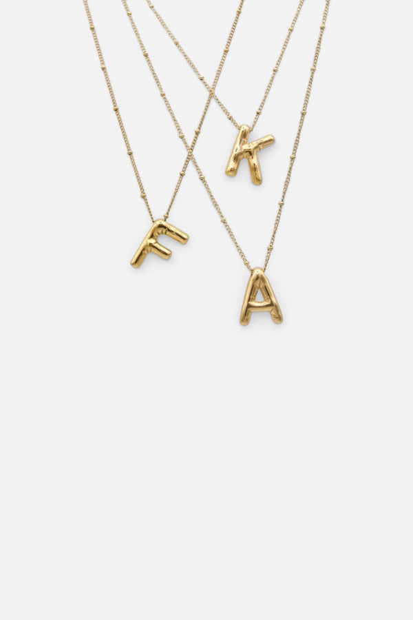 Farrah B Airhead Bubble Initial Necklace - Letter J