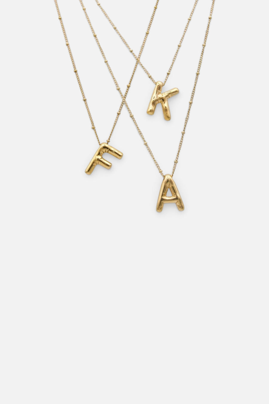 Farrah B Airhead Bubble Initial Necklace - Letter J – front view