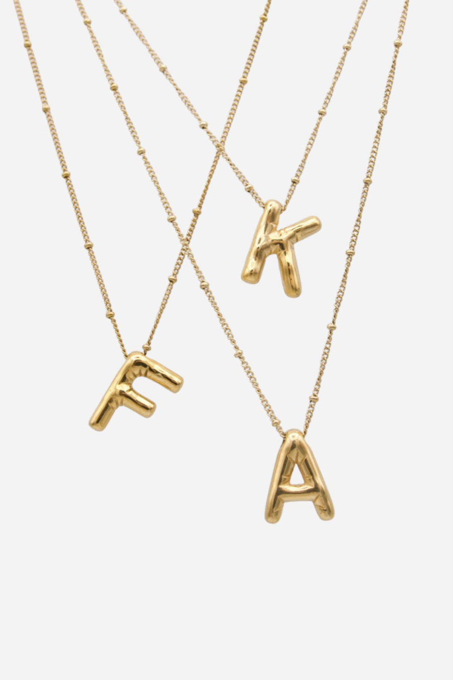 Farrah B Airhead Bubble Initial Necklace - Letter R – front view