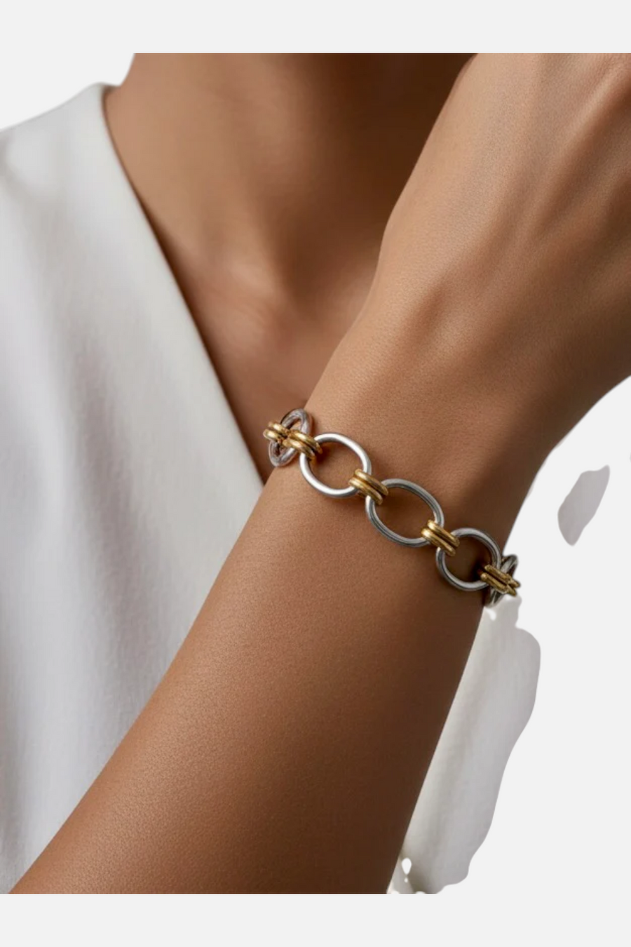 Farrah B Alibi Bracelet in Mixed Metals – back view