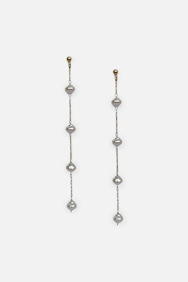 Farrah B Aura Pearl Drop Earrings in Gold