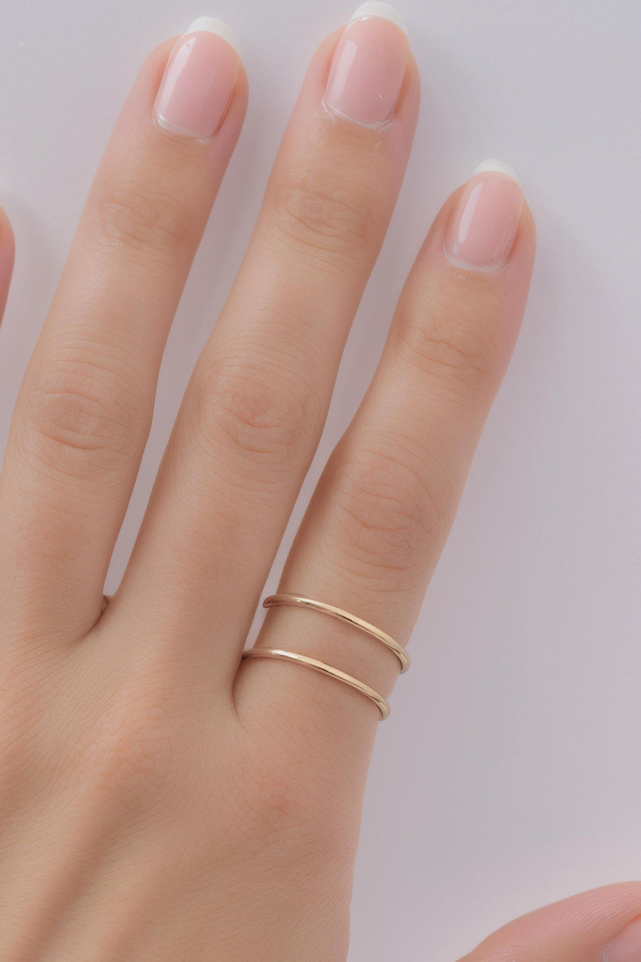 Farrah B Band Mates Double Band Ring in Gold – front view