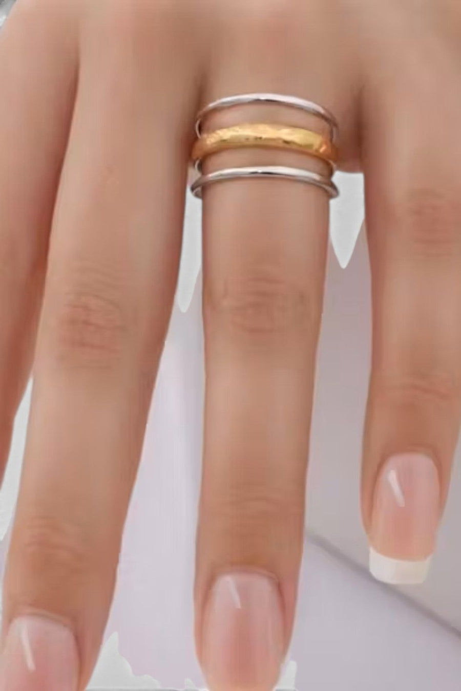 Farrah B Band Mates Ring in Mix Metal – back view