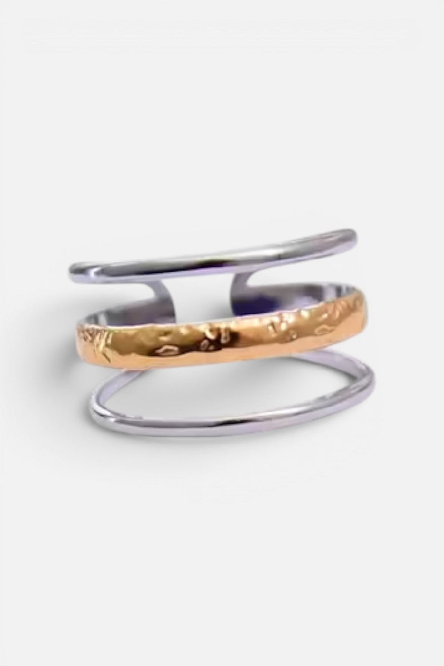 Farrah B Band Mates Ring in Mix Metal – front view