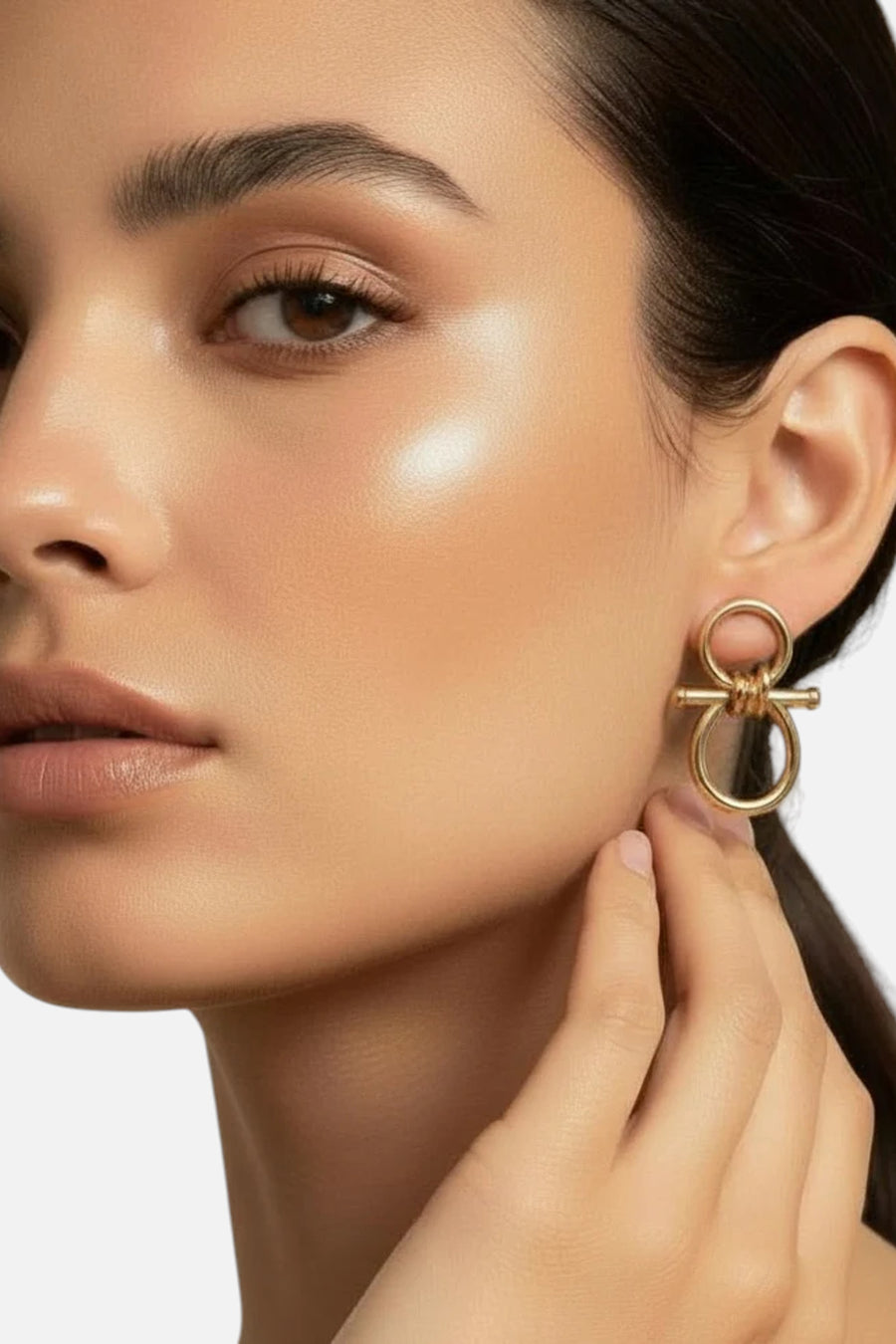Farrah B Bit Obsessed Earrings in Gold – side view