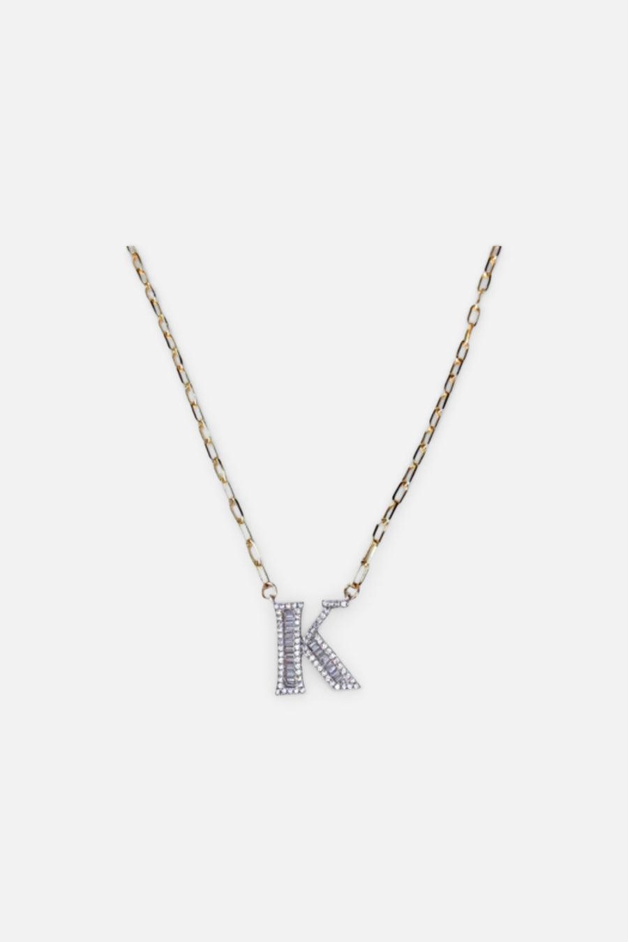 Farrah B Blended M Initial Necklace – front view