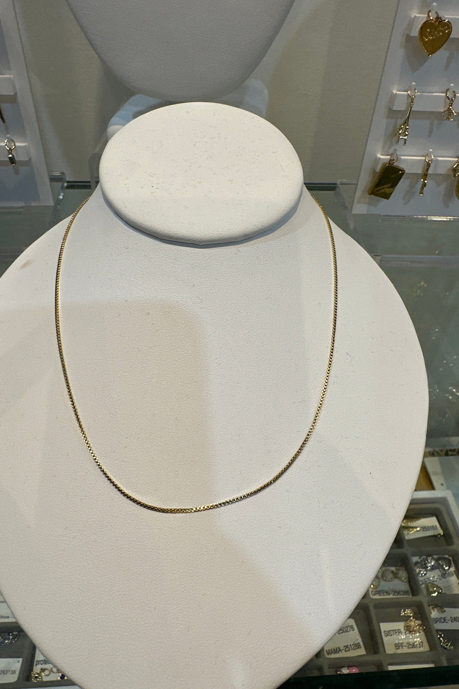 Farrah B Box Chain Necklace in Gold – front view