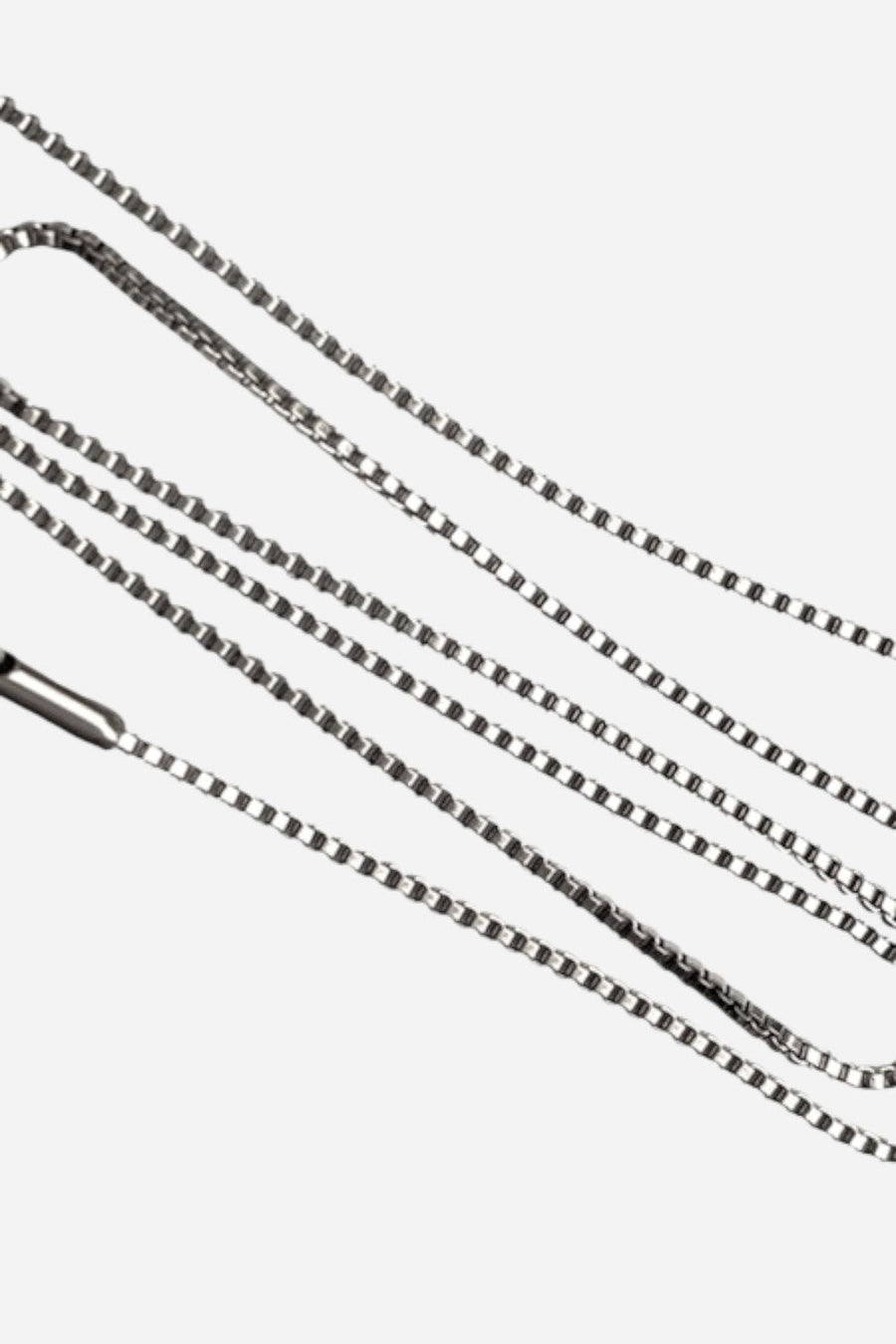 Farrah B Box Chain Necklace - Silver – front view