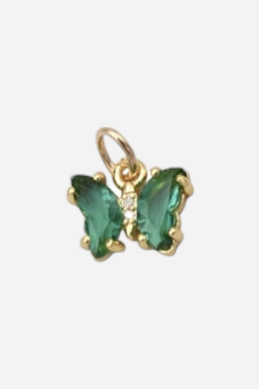 Farrah B Butterfly Charm in Green – front view