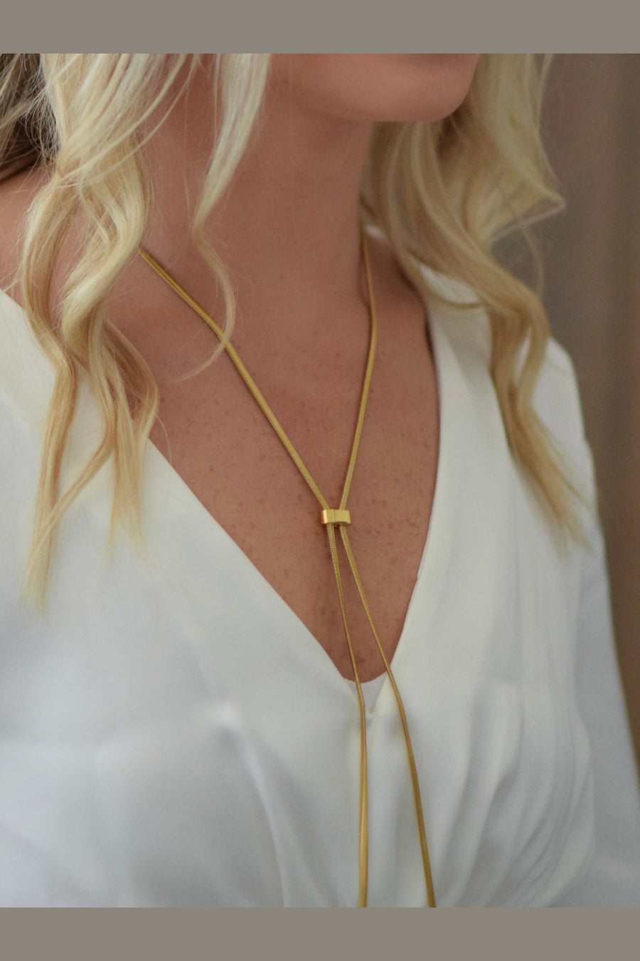 Farrah B Celine Necklace in Gold – on model